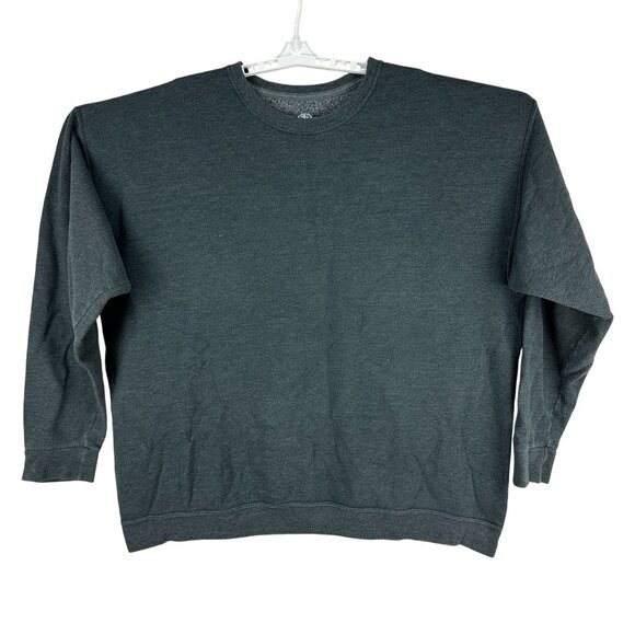 Athletic Works 2XL Crewneck Sweatshirt Black Heather Long Sleeve - Picture 1 of 5